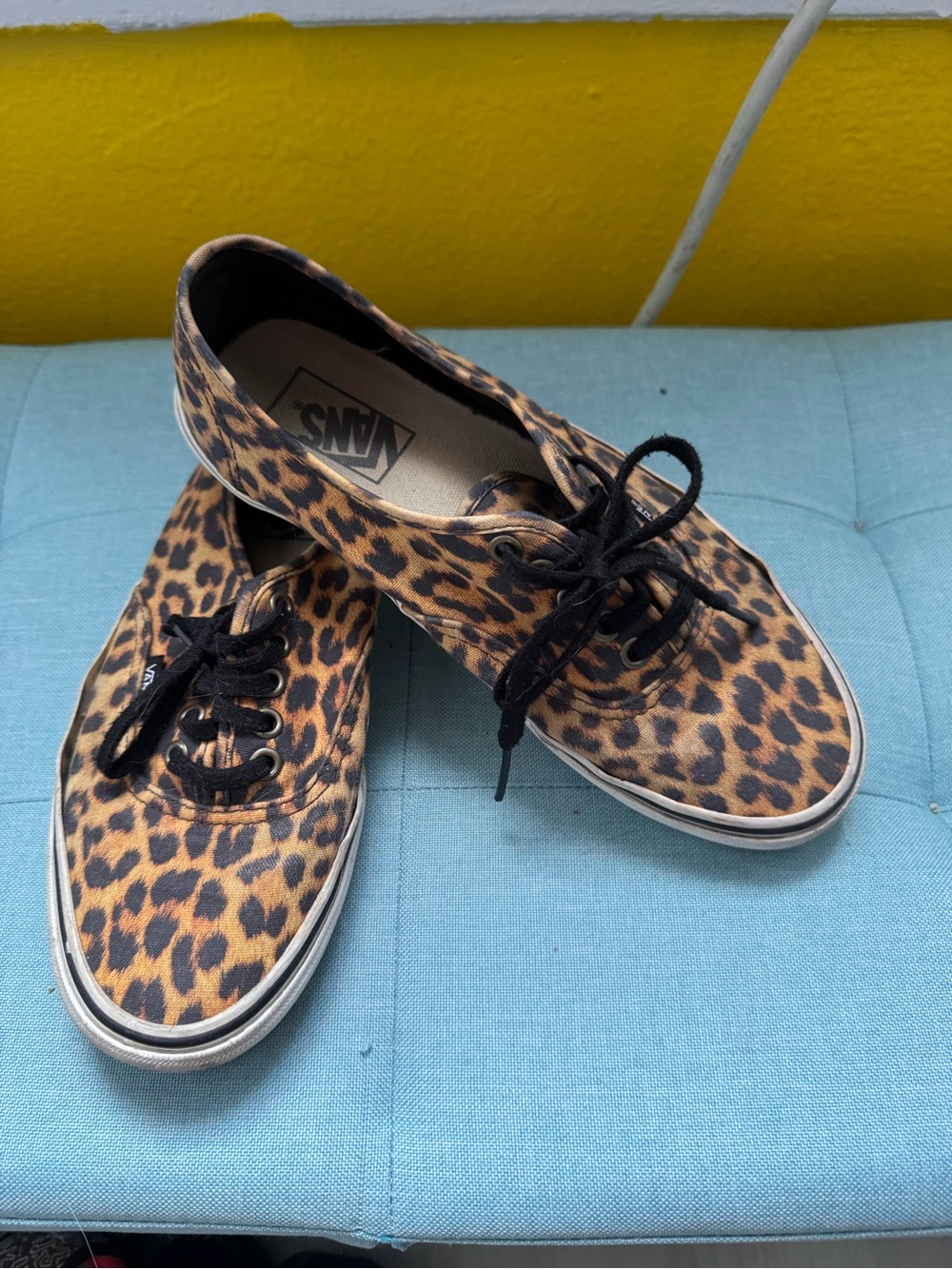 Vans Leopard Print Canvas Sneakers in Brown and Black